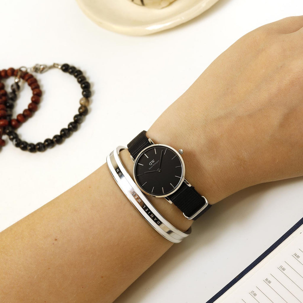 Daniel Wellington Petite Cornwall Black Dial Black Nylon Strap Watch For Women - DW00100248 Buy Now By Daniel Wellington