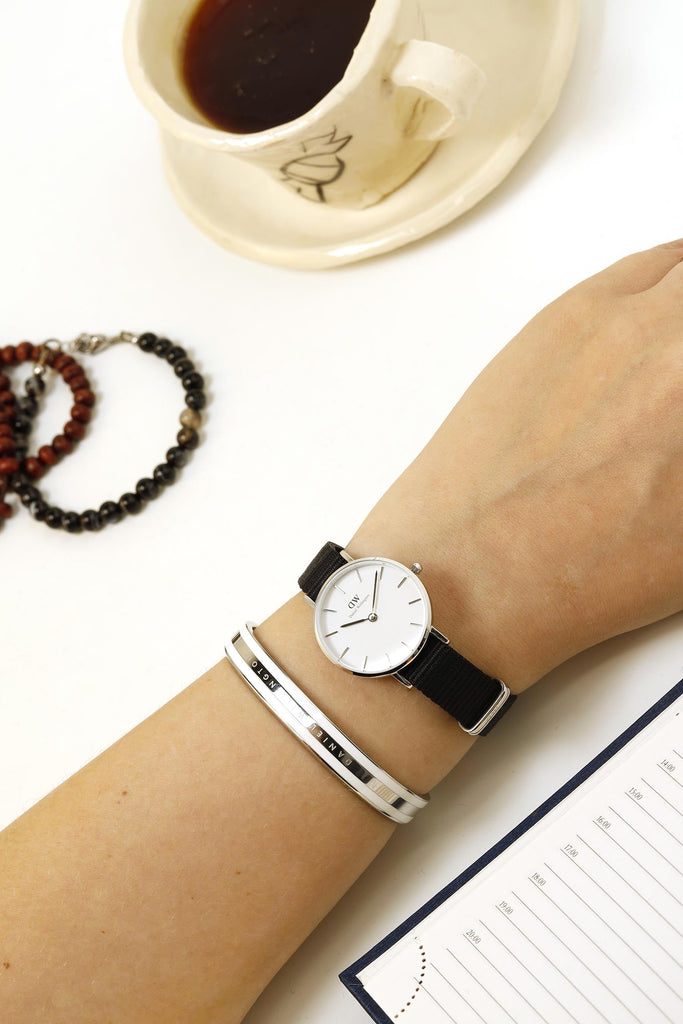 Daniel Wellington Classic Petite Cornwall White Dial Black Nylon Strap Watch For Women - DW00100252 Buy Now By Daniel Wellington