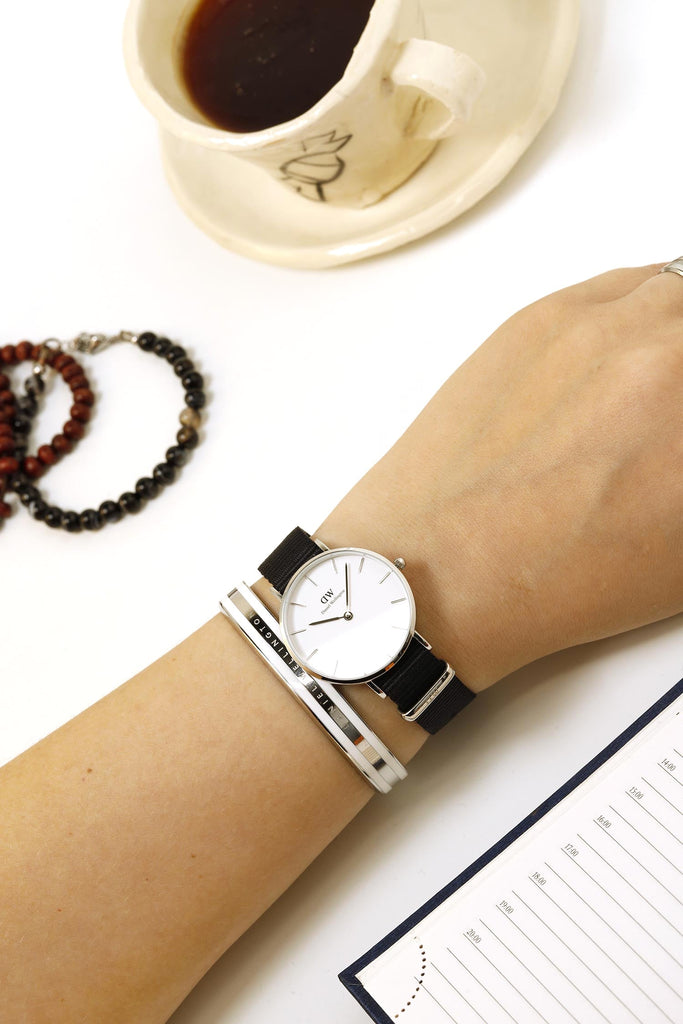 Daniel Wellington Classic Petite Cornwall White Dial Black NATO Strap Watch For Women - DW00100254 Buy Now By Daniel Wellington