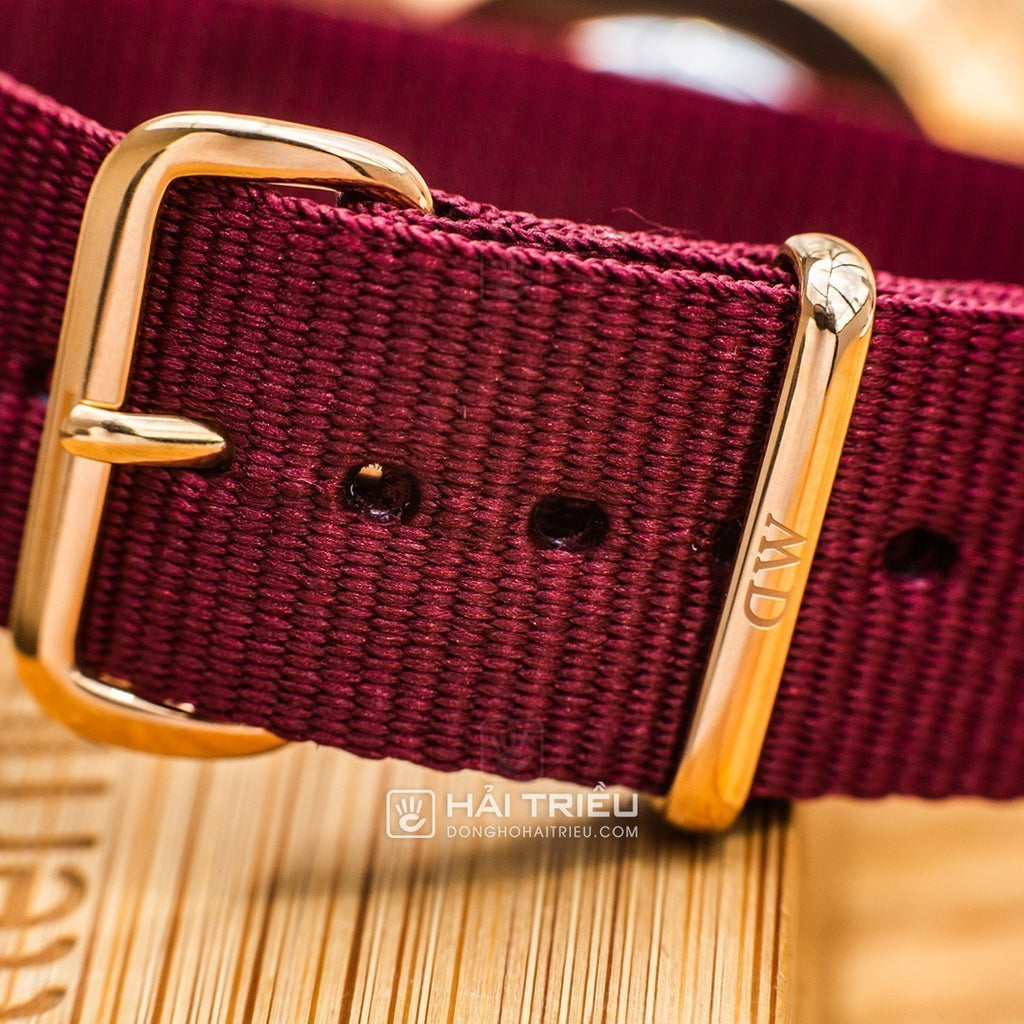 Daniel Wellington Classic Roselyn White Dial Maroon Nylon Strap Watch For Women - DW00100267 Buy Now By Daniel Wellington