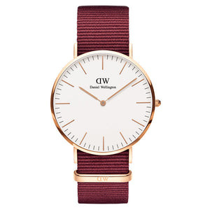 Daniel Wellington Classic Roselyn White Dial Maroon Nylon Strap Watch For Women - DW00100267 Buy Now By Daniel Wellington