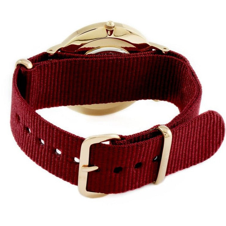 Daniel Wellington Classic Roselyn White Dial Maroon Nylon Strap Watch For Women - DW00100267 Buy Now By Daniel Wellington