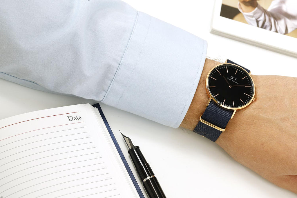 Daniel Wellington Classic Bayswater Black Dial Black NATO Strap Watch For Men - DW00100277 Buy Now By Daniel Wellington