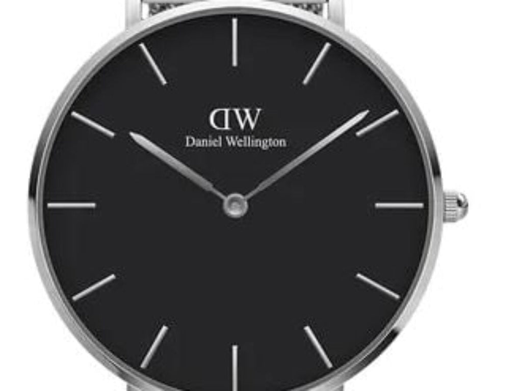 Daniel Wellington Petite Sterling Black Dial Silver Mesh Bracelet Watch For Women - DW00100304 Buy Now By Daniel Wellington