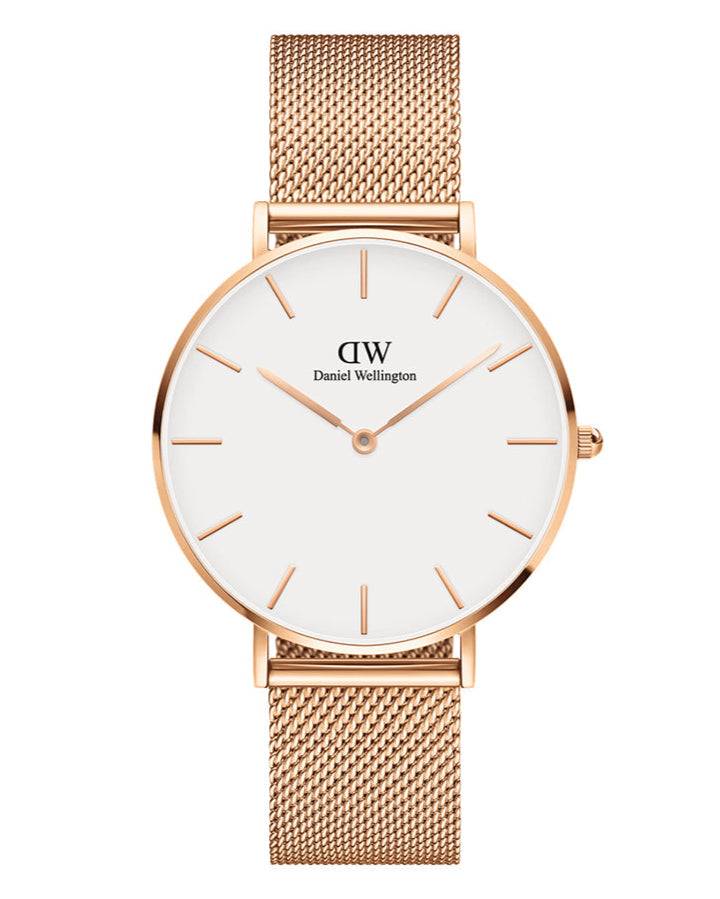 Daniel Wellington Petite Melrose White Dial Rose Gold Mesh Strap Watch For Women - DW00100305 Buy Now By Daniel Wellington