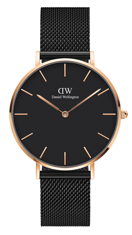Daniel Wellington Petite Ashfield Black Dial Black Mesh Strap Watch for Women - DW00100307 Buy Now By Daniel Wellington