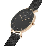 Daniel Wellington Petite Ashfield Black Dial Black Mesh Strap Watch for Women - DW00100307 Buy Now By Daniel Wellington
