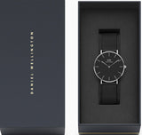 Daniel Wellington Petite Ashfield Black Dial Black Mesh Strap Watch For Women - DW00100308 Buy Now By Daniel Wellington