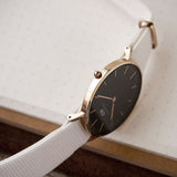 Daniel Wellington Classic Dover Black Dial White Nylon Strap Watch For Women - DW00100310 Buy Now By Daniel Wellington