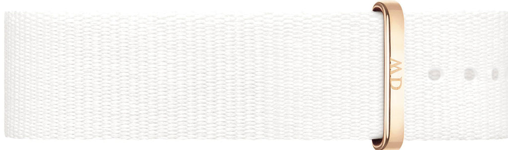 Daniel Wellington Classic Dover Black Dial White Nylon Strap Watch For Women - DW00100310 Buy Now By Daniel Wellington