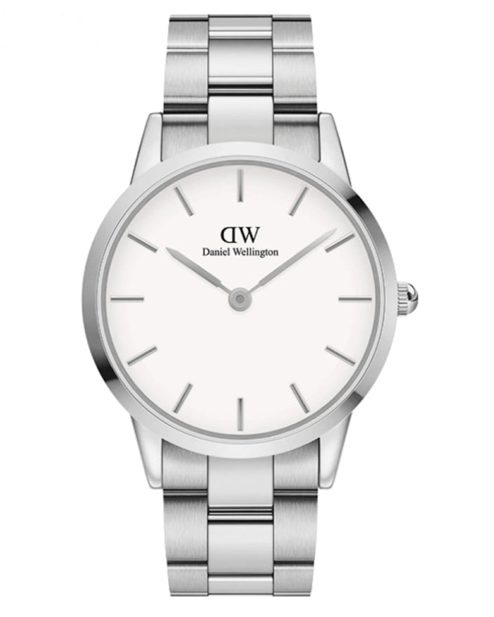 Daniel Wellington Iconic White Dial Silver Steel Strap Watch For Men - DW00100341 Buy Now By Daniel Wellington
