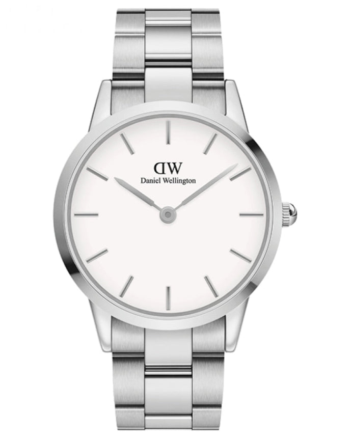 Daniel Wellington Iconic White Dial Silver Steel Strap Watch For Men - DW00100341 Buy Now By Daniel Wellington