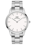 Daniel Wellington Iconic White Dial Silver Steel Strap Watch For Men - DW00100341 Buy Now By Daniel Wellington