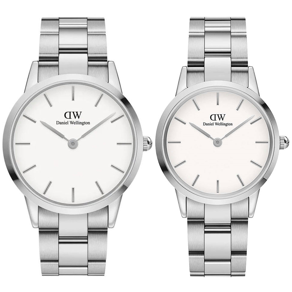 Daniel Wellington Iconic Link White Dial Silver Steel Strap Watch For Women - DW00100207 Buy Now By Daniel Wellington
