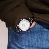 Daniel Wellington Iconic White Dial Silver Steel Strap Watch For Men - DW00100341 Buy Now By Daniel Wellington