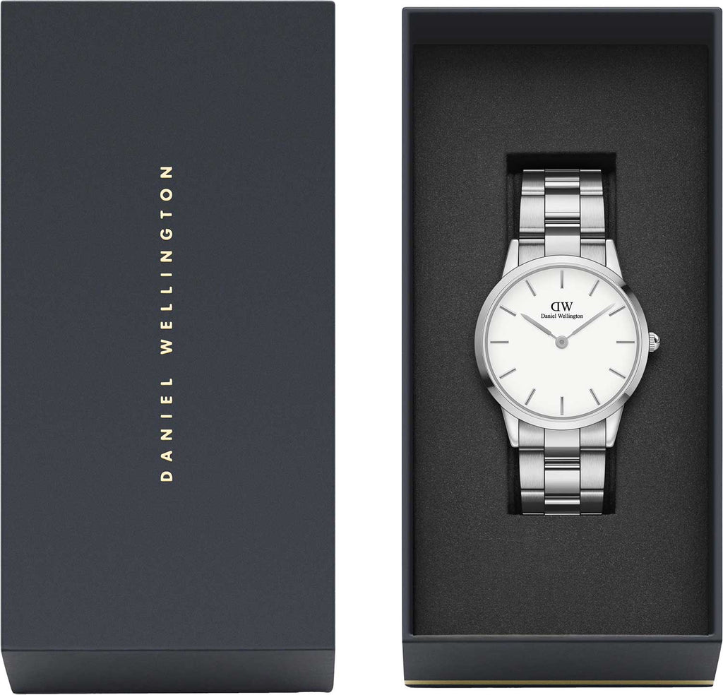 Daniel Wellington Iconic White Dial Silver Steel Strap Watch For Men - DW00100341 Buy Now By Daniel Wellington