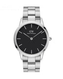 Daniel Wellington Iconic Link Black Dial Silver Steel Strap Watch For Women - DW00100342 Buy Now By Daniel Wellington