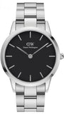 Daniel Wellington Iconic Link Black Dial Silver Steel Strap Watch For Women - DW00100342 Buy Now By Daniel Wellington