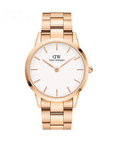 Daniel Wellington Iconic Link White Dial Gold Steel Strap Watch For Men - DW00100343 Buy Now By Daniel Wellington