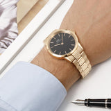 Daniel Wellington Iconic Link Black Dial Rose Gold Steel Strap Watch For Men - DW00100344 Buy Now By Daniel Wellington
