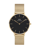 Daniel Wellington Petite Evergold Black Dial Gold Mesh Strap Watch For Women - DW00100345 Buy Now By Daniel Wellington