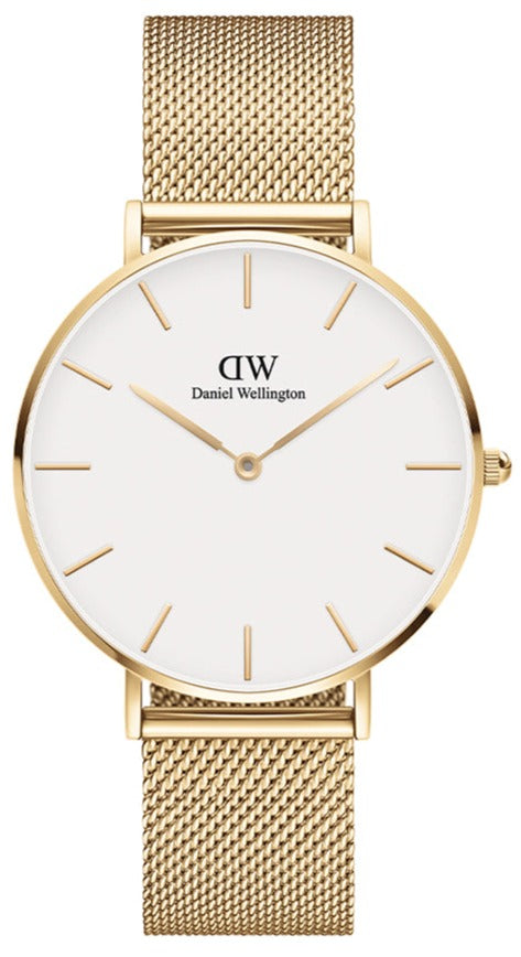 Daniel Wellington Classic Petite Evergold White Dial Gold Mesh Bracelet Watch For Women - DW00100346 Buy Now By Daniel Wellington