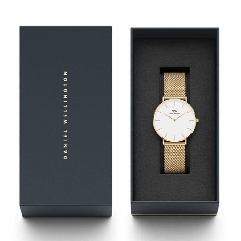 Daniel Wellington Classic Petite Evergold White Dial Gold Mesh Bracelet Watch For Women - DW00100346 Buy Now By Daniel Wellington