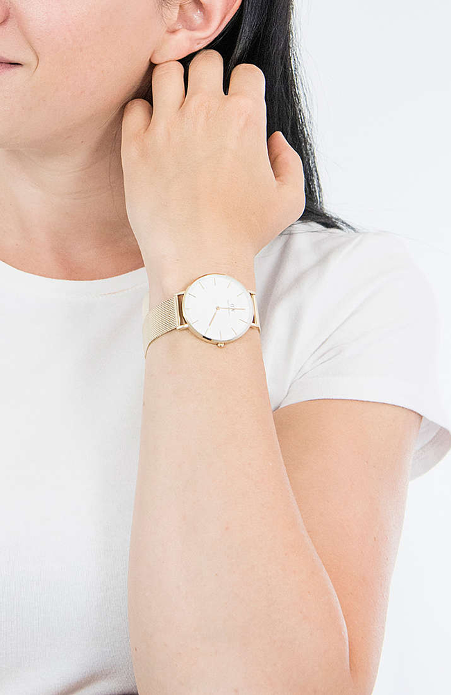 Daniel Wellington Classic Petite Evergold White Dial Gold Mesh Bracelet Watch For Women - DW00100346 Buy Now By Daniel Wellington