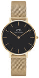 Daniel Wellington Classic Petite Black Dial Gold Mesh Bracelet Watch For Women - DW00100347 Buy Now By Daniel Wellington
