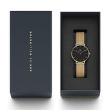 Daniel Wellington Classic Petite Black Dial Gold Mesh Bracelet Watch For Women - DW00100347 Buy Now By Daniel Wellington