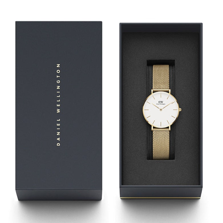 Daniel Wellington Classic Petite White Dial Gold Mesh Bracelet Watch For Women - DW00100348 Buy Now By Daniel Wellington