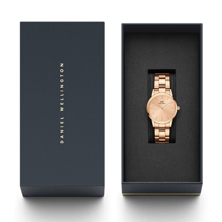 Daniel Wellington Iconic Link Unitone Rose Gold Dial Rose Gold Steel Strap Watch For Women - DW00100401 Buy Now By Daniel Wellington