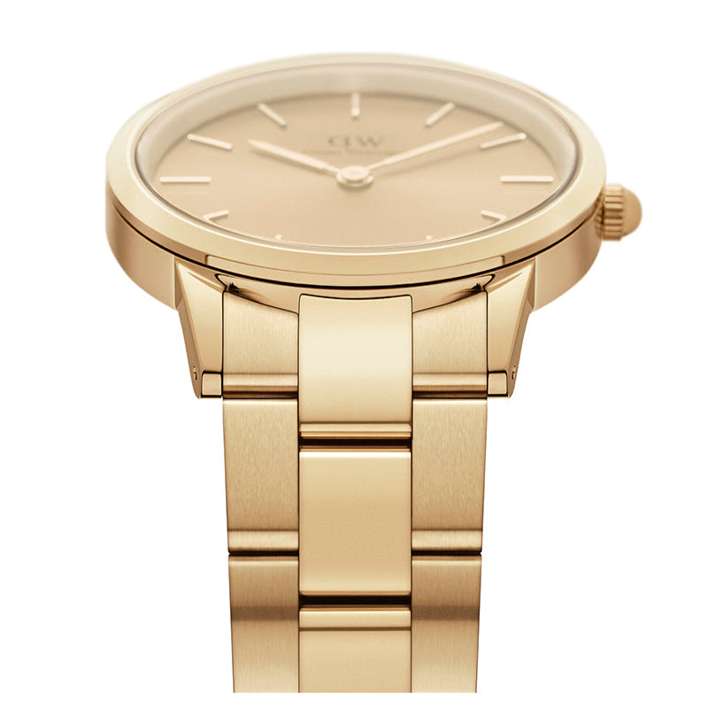 Daniel Wellington Iconic Link Unitone Gold Dial Gold Steel Strap Watch For Women - DW00100403 Buy Now By Daniel Wellington
