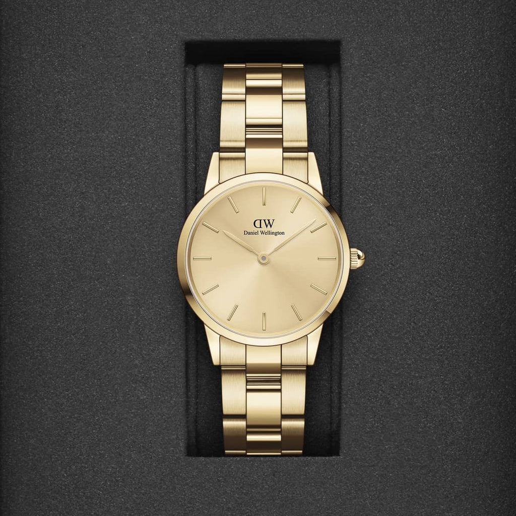 Daniel Wellington Iconic Link Unitone Gold Dial Gold Steel Strap Watch For Women - DW00100403 Buy Now By Daniel Wellington