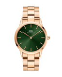 Daniel Wellington Iconic Link Emerald Green Dial Rose Gold Steel Strap Watch For Women - DW00100419 Buy Now By Daniel Wellington