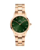 Daniel Wellington Iconic Link Emerald Green Dial Rose Gold Steel Strap Watch For Women - DW00100421 Buy Now By Daniel Wellington