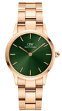 Daniel Wellington Iconic Link Emerald Green Dial Rose Gold Steel Strap Watch For Women - DW00100421 Buy Now By Daniel Wellington
