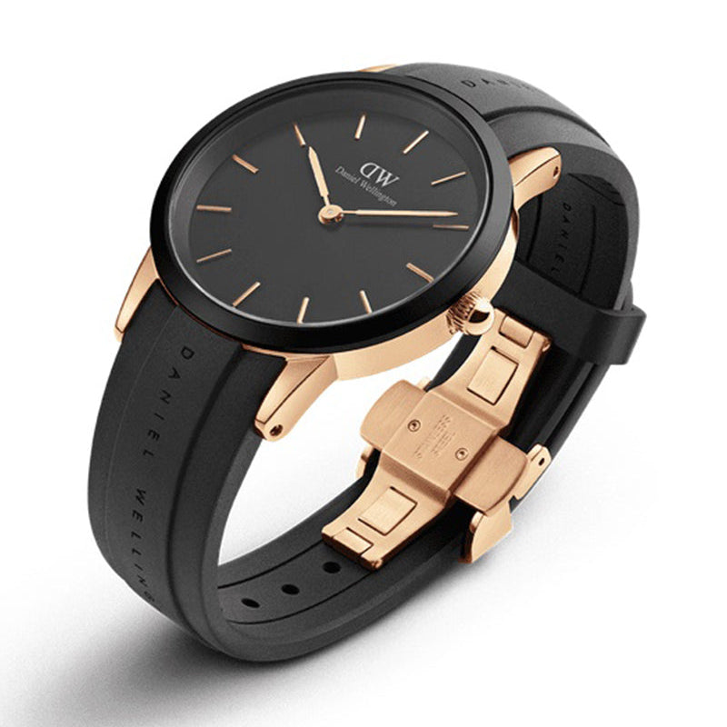 Daniel Wellington Iconic Motion Black Dial Rubber Strap Watch For Women - DW00100426 Buy Now By Daniel Wellington