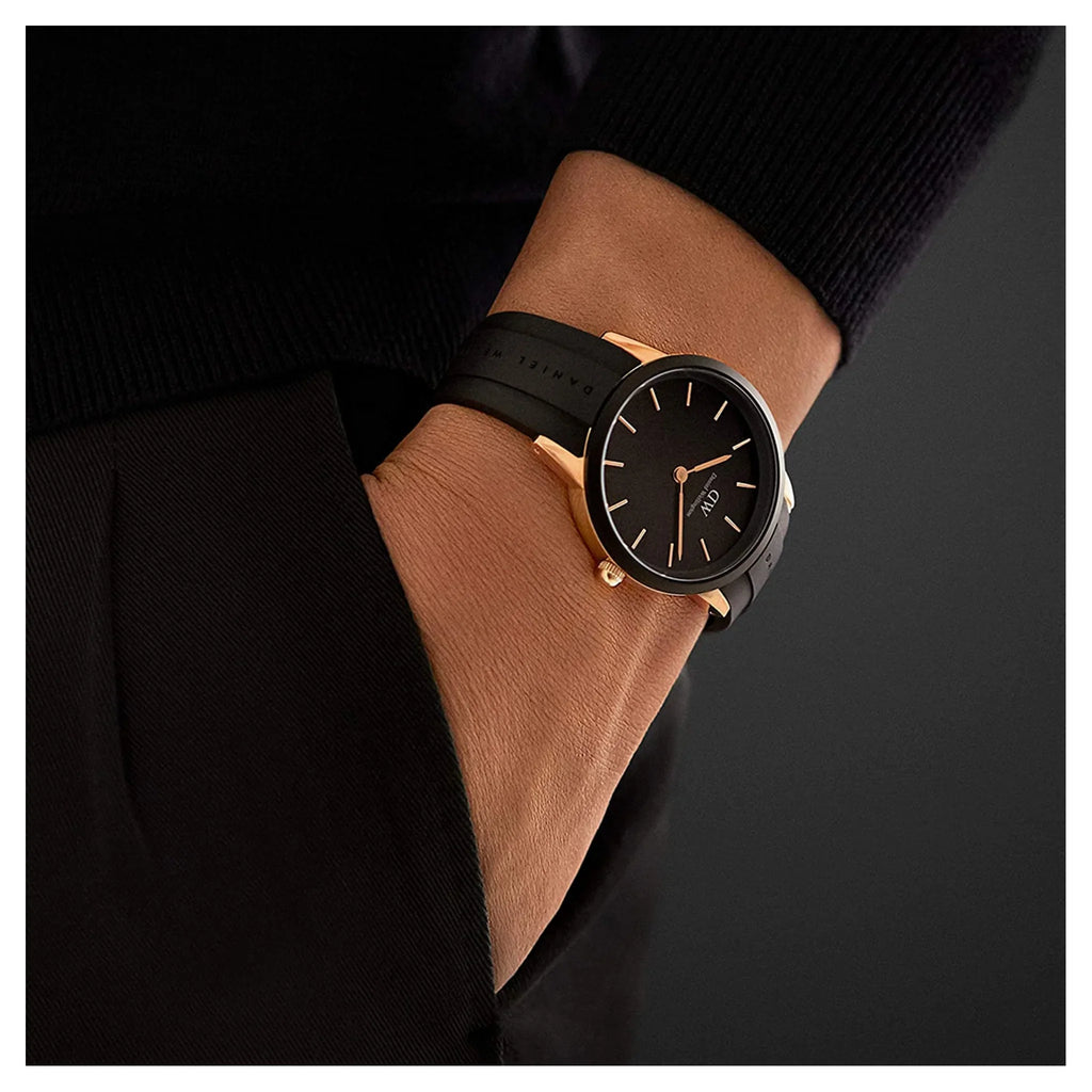 Daniel Wellington Iconic Motion Black Dial Rubber Strap Watch For Women - DW00100426 Buy Now By Daniel Wellington