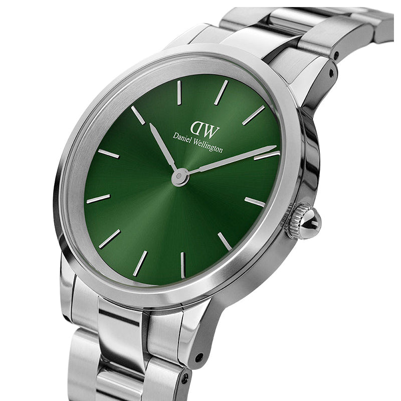 Daniel Wellington Iconic Link Emerald Green Dial Silver Steel Strap Watch For Men - DW00100427 Buy Now By Daniel Wellington