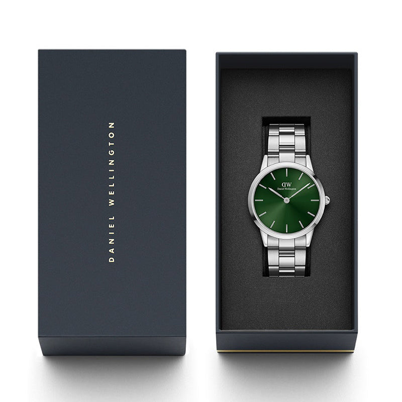 Daniel Wellington Iconic Link Emerald Green Dial Silver Steel Strap Watch For Men - DW00100427 Buy Now By Daniel Wellington
