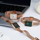 Daniel Wellington Quadro Melrose White Dial Gold Mesh Strap Watch For Women - DW00100431 Buy Now By Daniel Wellington