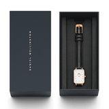 Daniel Wellington Quadro White Dial Black Leather Strap Watch For Women - DW00100434 Buy Now By Daniel Wellington