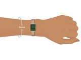 Daniel Wellington Quadro Melrose Green Dial Rose Gold Mesh Strap Watch For Women - DW00100437