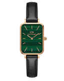 Daniel Wellington Quadro Pressed Sheffield Green Dial Black Leather Strap Watch For Women - DW00100439 Buy Now By Daniel Wellington