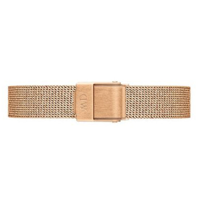 Daniel Wellington Petite Pressed Melrose Black Dial Rose Gold Mesh Strap Watch For Women - DW00100440 Buy Now By Daniel Wellington