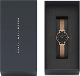Daniel Wellington Petite Pressed Melrose Black Dial Rose Gold Mesh Strap Watch For Women - DW00100440 Buy Now By Daniel Wellington