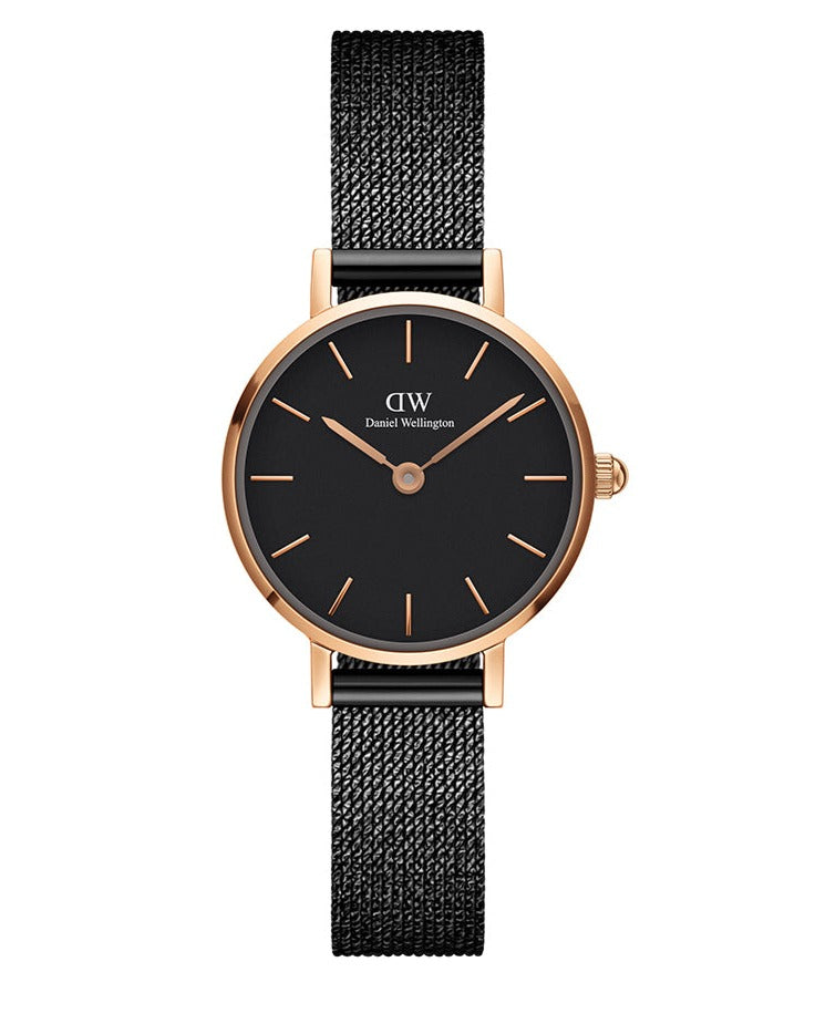 Daniel Wellington Classic Petite Pressed Ashfield Black Dial Black Mesh Bracelet Watch For Women - DW00100441 Buy Now By Daniel Wellington
