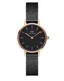 Daniel Wellington Classic Petite Pressed Ashfield Black Dial Black Mesh Bracelet Watch For Women - DW00100441 Buy Now By Daniel Wellington