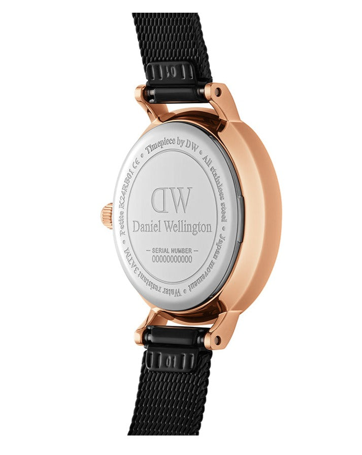 Daniel Wellington Classic Petite Pressed Ashfield Black Dial Black Mesh Bracelet Watch For Women - DW00100441 Buy Now By Daniel Wellington